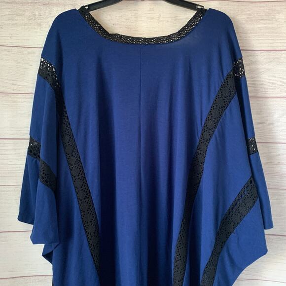 Serena Williams Signature Statement Blue and Black Cardigan Lace and Fringe M/L - Picture 6 of 16